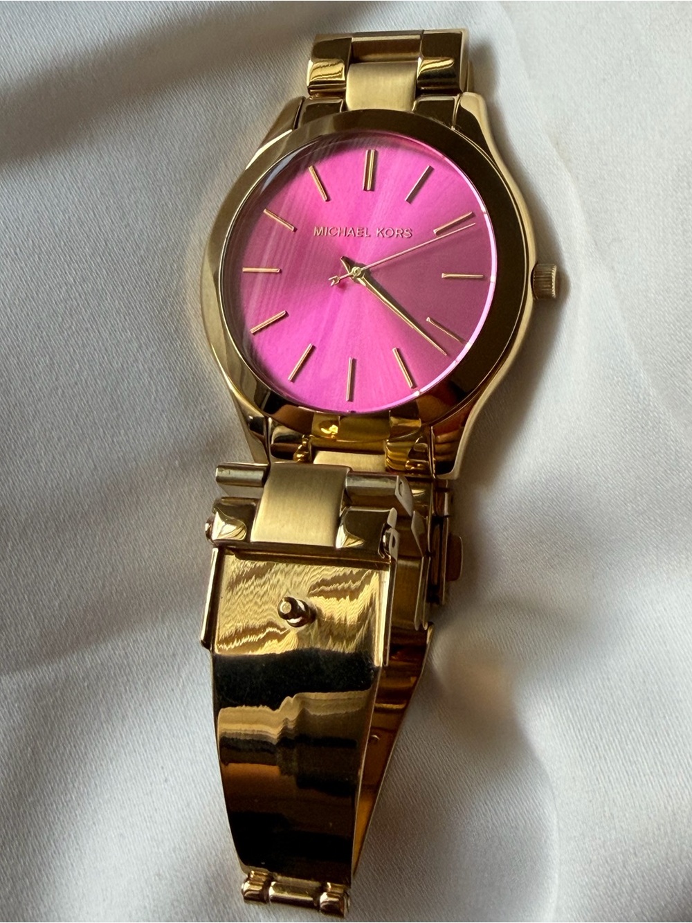 Michael Kors Gold Watch with Pink Sunray Dial - Picture 9 of 9